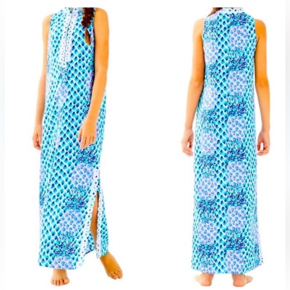 Lilly Pulitzer Jane Maxi Embroidered Shift Dress With Tassels, size 0 - Picture 10 of 10